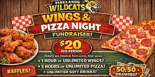Pinelands Girls Flag Football Pizza\/Wings & Raffles Fundraiser 