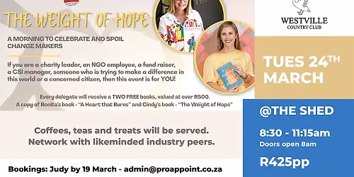 \ud83d\udcda THE WEIGHT OF HOPE \u2013 A MORNING TO CELEBRATE CHANGE MAKERS