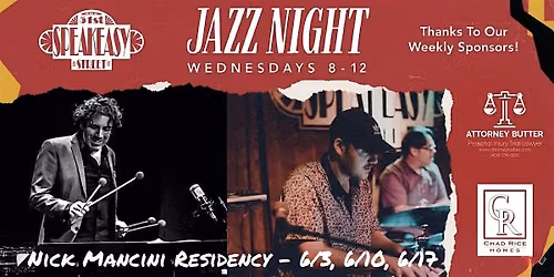 The Speakeasy Jazz Night Presents: Nick Mancini Residency Week 2