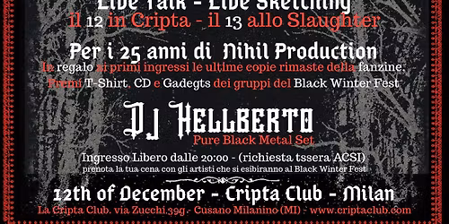 🔥 PRE-BLACK WINTER FEST | 12 DICEMBRE @lacriptaclub 🔥