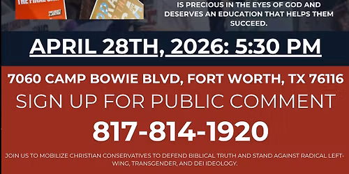 No DEI\/LGBTQ Indoctrination! FWISD Rally!