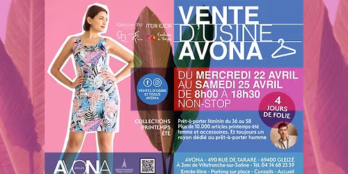 VENTE D'USINE printemps-\u00e9t\u00e9 2026 AVONA