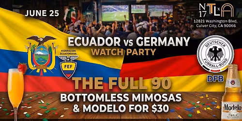 \u26bd\ufe0f  Ecuador vs Germany Watch Party \u2014 World Cup 2026 |N17 The Lane