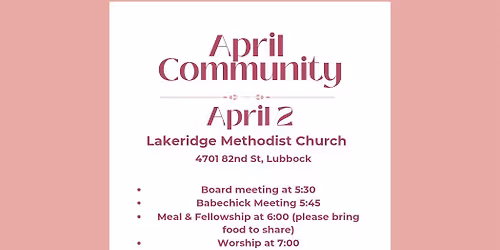 April Community Meeting 