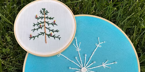 Winter Trees and Snowflakes Hand Embroidery with Maria Andrus