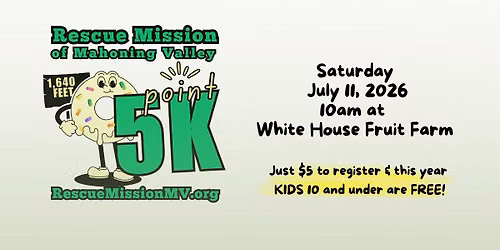POINT 5K to benefit Rescue Mission of Mahoning Valley (not a 5k... it's a .5k which is 1,640 feet)