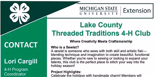 Threaded Traditions 4-H Sewing Club