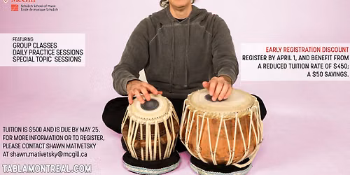 16th Annual Summer Tabla Workshop with Shawn Mativetsky \/ 16e Atelier annuel de Tabla