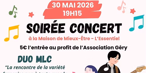Soir\u00e9e concert solidaire au profit de l'association G\u00e9ry