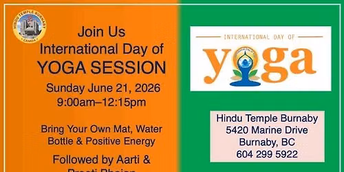 International Yoga Day 2026 | Hindu Temple Burnaby