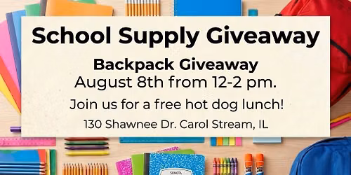 Backpack and Supply Giveaway