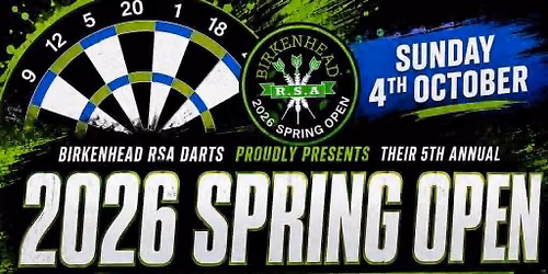 BIRKENHEAD RSA DARTS 2026 SPRING OPEN - Singles Tournament