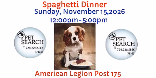 Pet Search Paws-Ta Paw-Ty Spaghetti Dinner 