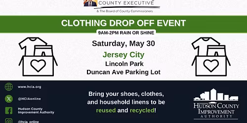 Hudson County Clothing Drop Off Event- Jersey City
