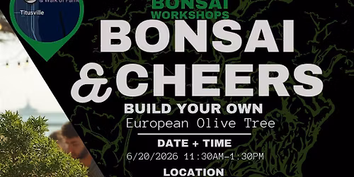 Bonsai & Cheers -Playalinda Brewing - L&J Nursery - European Olive