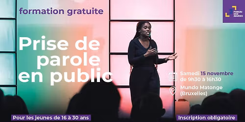 COMPLET - Formation "Prise de parole en public" | Forum des Jeunes