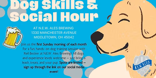 Dog Skills & Social Hour at NEW Ales Brewing
