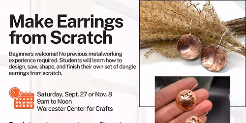 Create Your Own Earrings from Scratch! (Registration required.)