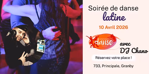 Soir\u00e9e Latine 10 Avril, 2026, Inspiration Danse MJVL