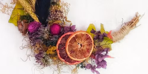 Dried Flower Cresent Moon Wreath