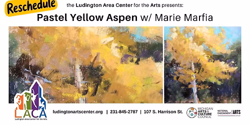A Yellow Aspen Tree Pastel Painting w\/ Marie Marifa