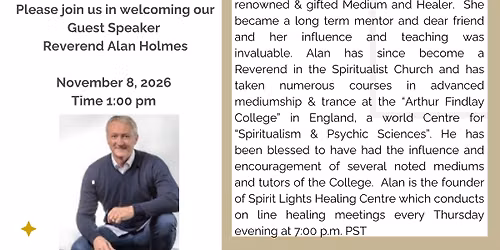 Guest Speaker - Reverend Alan Holmes