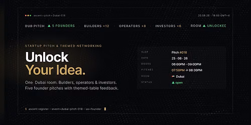 Startup Pitch & Themed Networking Dubai | Unlock Your Idea