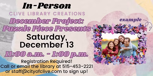 **IN PERSON** Clive Library Creations December