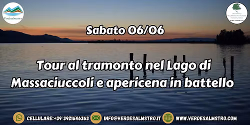 Tour al tramonto nel Lago di Massaciuccoli e apericena in battello