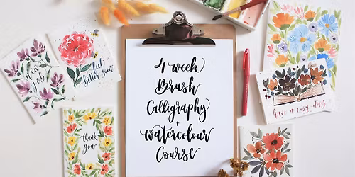 4 Week Brush Calligraphy and Watercolour Course - August 2026