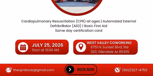 CPR, AED + First Aid class
