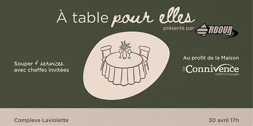 \u00c0 table pour elles au profit de la Maison De Connivence