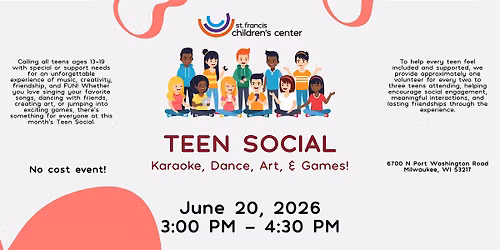 Teen Social Night: Karaoke, Dance, Art & Games!