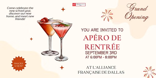 Ap\u00e9ro de rentr\u00e9e \/ Grand Opening
