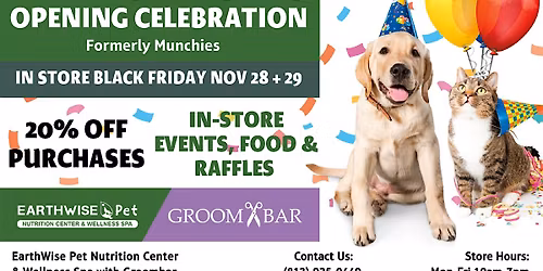 EarthWise Pet & Groombar Oldsmar Grand Opening Black Friday Celebration