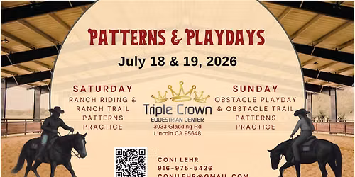 Patterns & Playdays - Ranch Riding, Ranch Trail, Obstacle Trail Practice