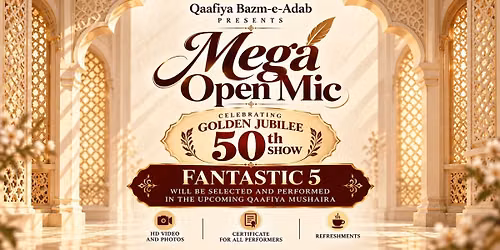 Qaafiya Bazm-e-Adab Mega Open Mic