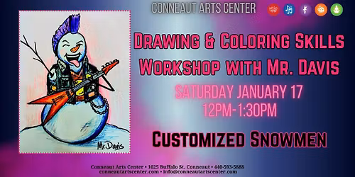 Drawing & Coloring Skills Workshop with Chris Davis: Customized Snowmen
