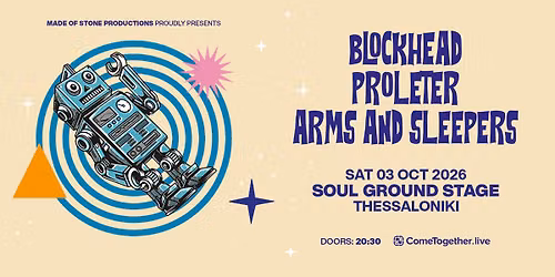Blockhead (US) \u00d7 ProleteR (FR) \u00d7 Arms and Sleepers (US) live \u03c3\u03c4\u03b7 \u0398\u03b5\u03c3\u03c3\u03b1\u03bb\u03bf\u03bd\u03af\u03ba\u03b7