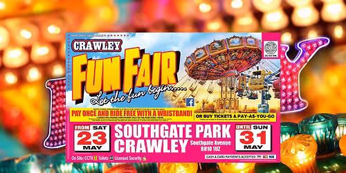 Join us at the Crawley Funfair by London Carnival Funfairs!