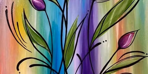 Tipsy Tulips 💐 One Stroke Painting