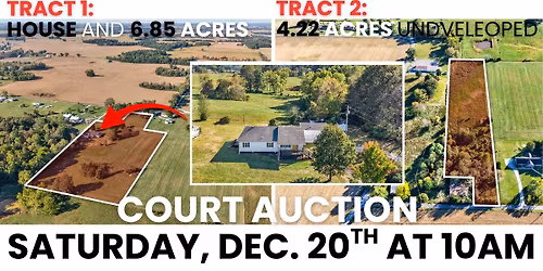 COURT AUCTION: TWO TRACTS | 11.07 ACRES | HOUSE | WATER | NEW SURVEY