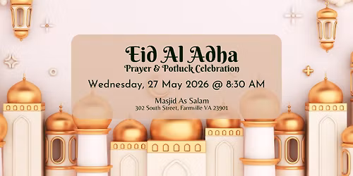 Eid Al Adha Prayer and Potluck Celebration