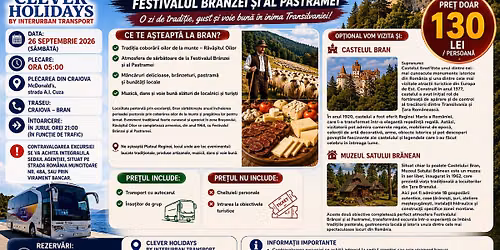 Excursie R\u0103v\u0103\u0219itul Oilor & Festivalul Br\u00e2nzei \u0219i al Pastramei 130lei\/pers