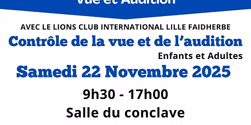 Journ\u00e9e de d\u00e9pistage gratuit vue et audition