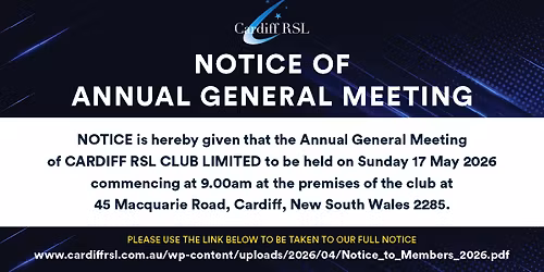 Cardiff RSL Club AGM