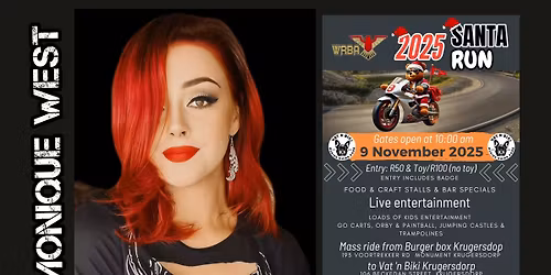 MONIQUE WEST @ WRBA's SANTA RUN 2025, VAT 'N BIKI, 106 BECKEDAN, KRUGERSDORP