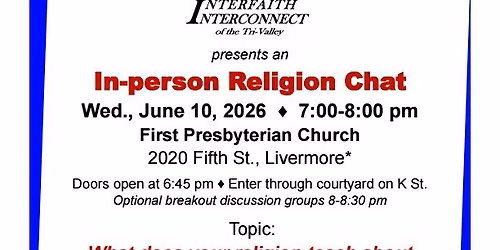 Interfaith Interconnect June 10th in-person chat