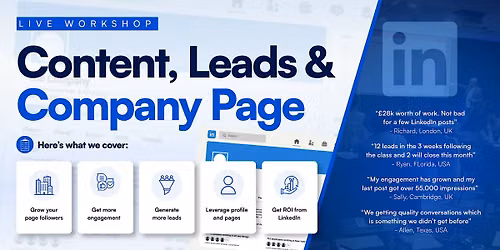 Content, Leads & Company Page (Half Day Course) -  MANCHESTER