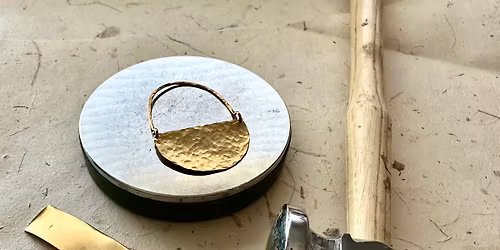 Hammered Brass Earrings with Snowflower Studio